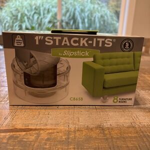 Slipstick Stack-Its 1" Adjustable Non-Slip Furniture/Bed/Desk Risers 8pc Set NEW